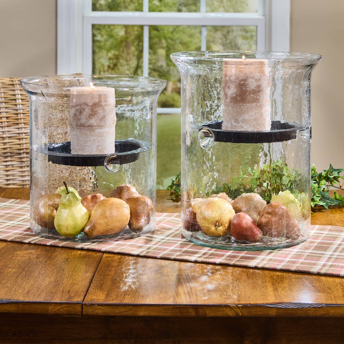 Park Designs - Wholesale Candle Holder - Hammered Glass with Candle Pan - 15" H x 12" D4