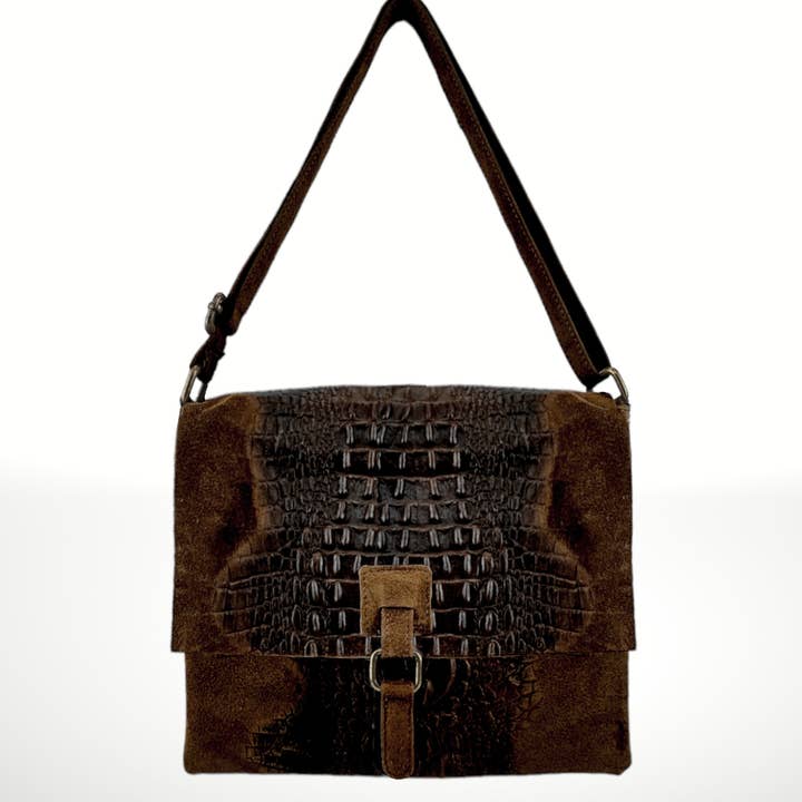 ITALIAN'S LEATHER - Wholesale Crossbody Bag - Women's - Adina Suede Leather Shoulder Bag 1900331