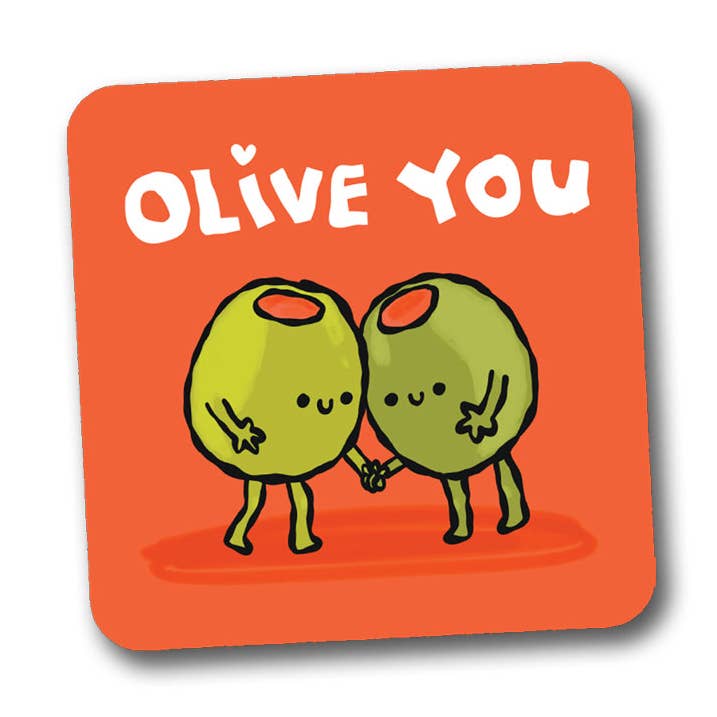 Olive You Coaster for wholesale by The Playful Indian