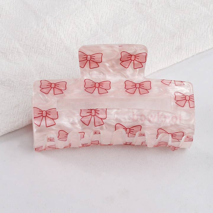 NINEXIS - Wholesale Hair Clip - Women's - CWAHA1610_CHERRY HEART STRAWBERRY RECTANGLE HAIR CLAW CLIP2