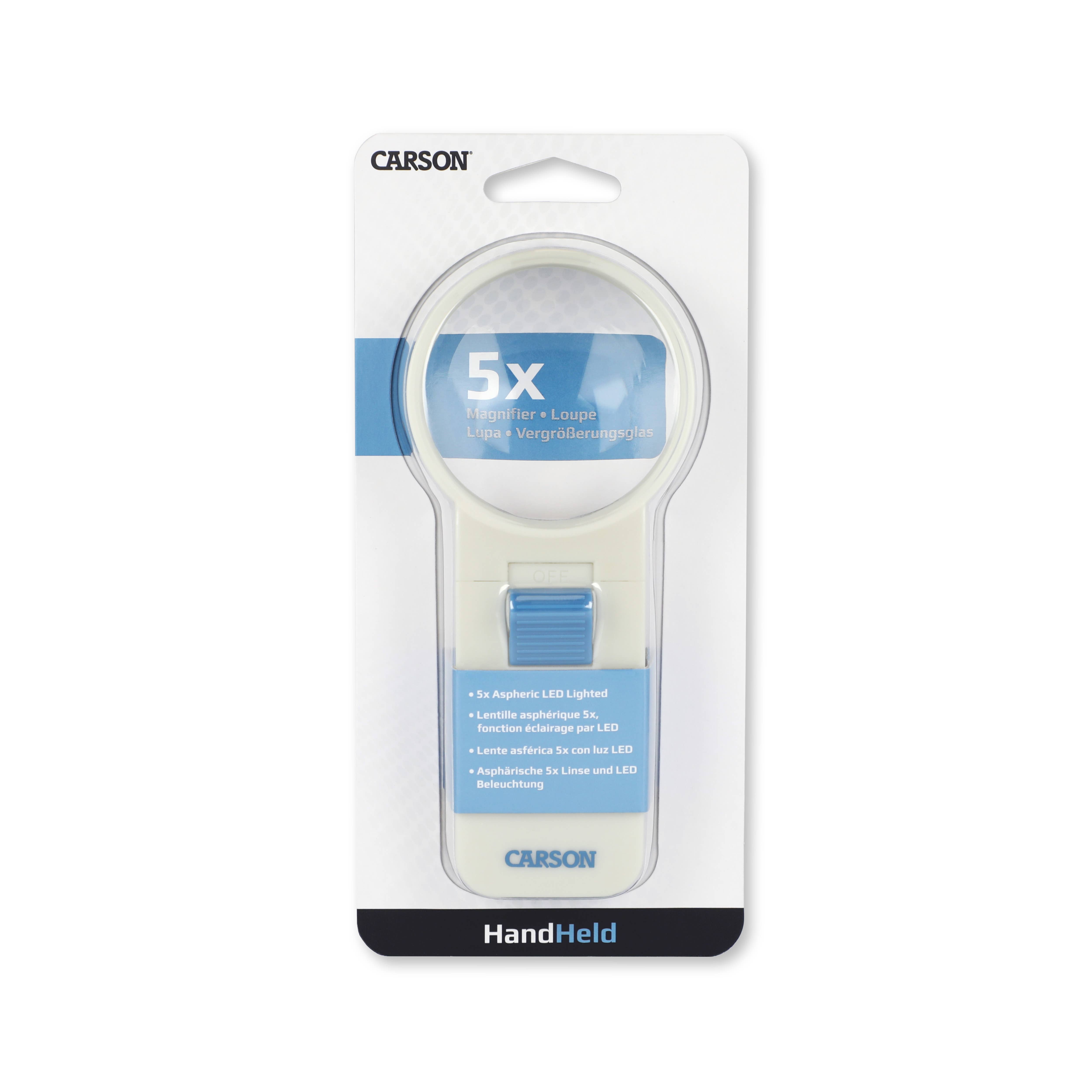 Carson EU - Vendita all'ingrosso Lente d'ingrandimento - Lente D'Ingrandimento Handheld LED Illuminata 5X5