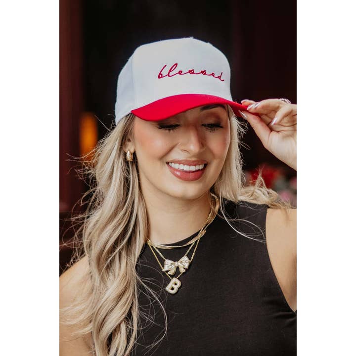 Katydid - Wholesale Trucker Hat - Women's - Blessed (Cursive) Wholesale Two-Toned Vintage Hat5