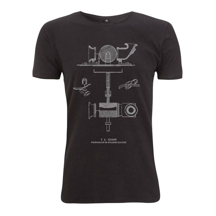 T-shirt Edison Raw-Edge pour hommes pour la vente par Audio Architect Apparel
