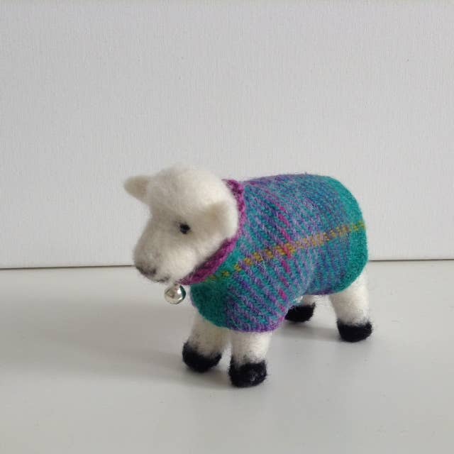 Southbeach Design - Wholesale Decorative Tabletop Object - Felted Sheep with Harris Tweed Jacket