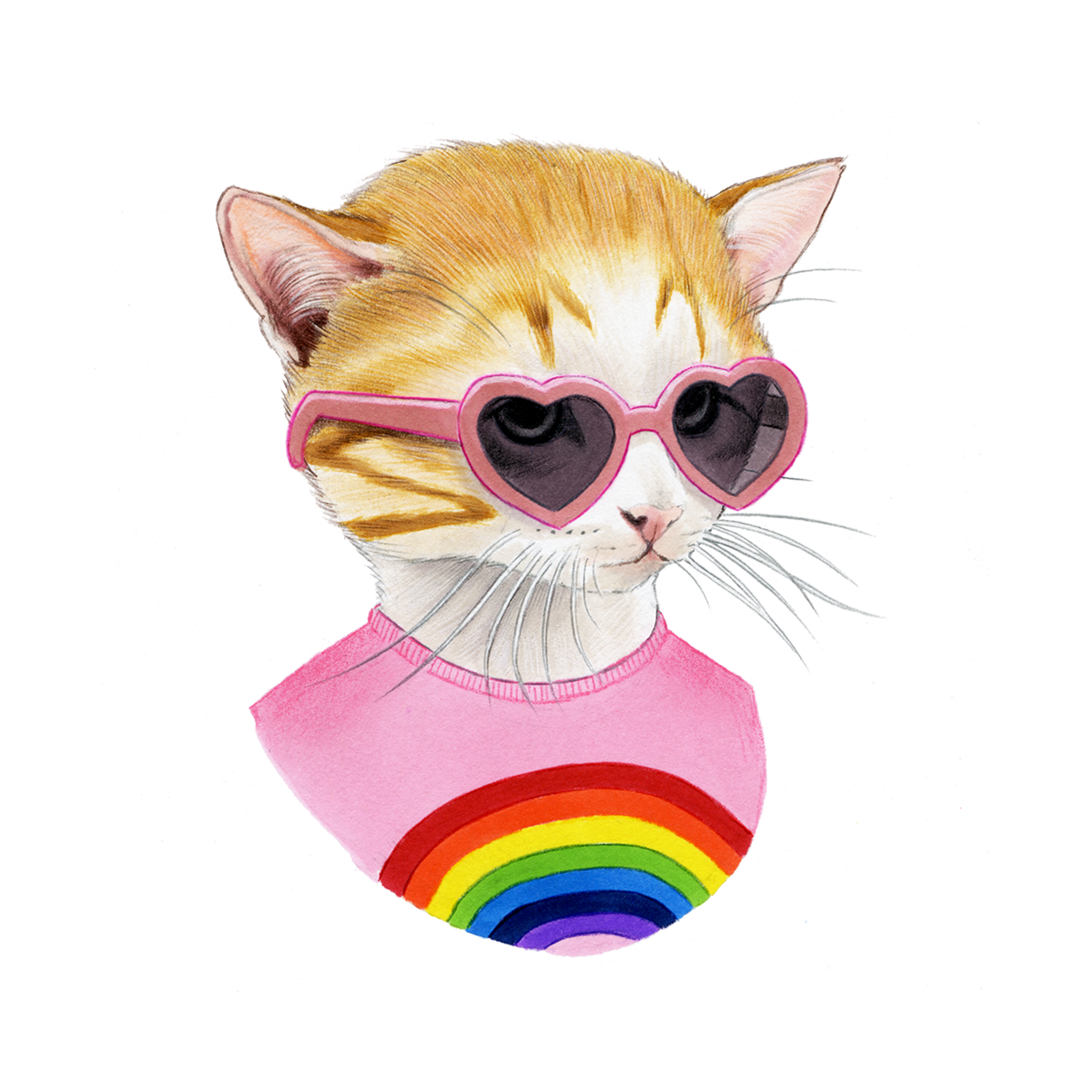 Tattly - Wholesale Temporary Tattoo - Rainbow Kitten Tattoo Pair4