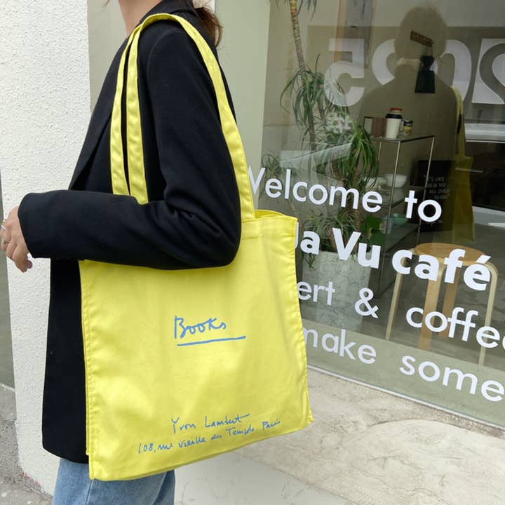 Chartreuse Large Canvas Shoulder Bag for Laptop for wholesale by GYstudios