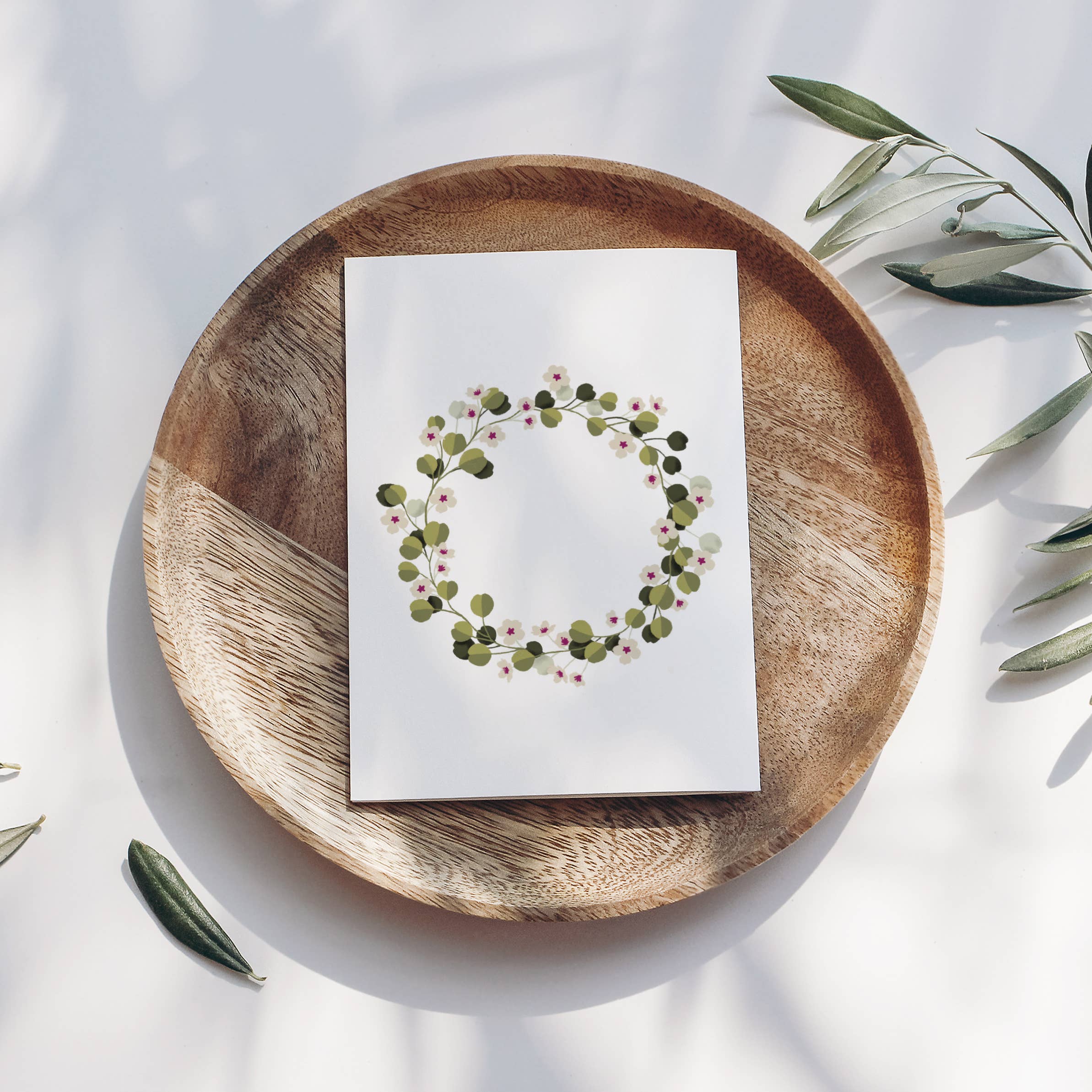 Wildblumen Atelier - Wholesale Postcard - Eucalyptus wreath postcard with flowers, FSC certified3