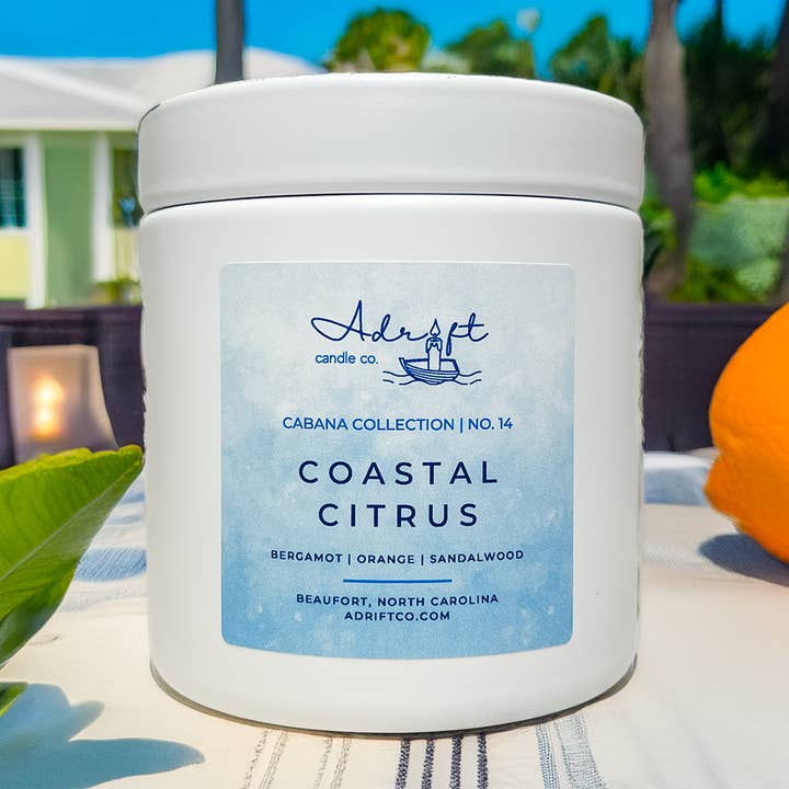 Vela Coastal Citrus, temática playera para venta al por mayor de Adrift Candle Co.