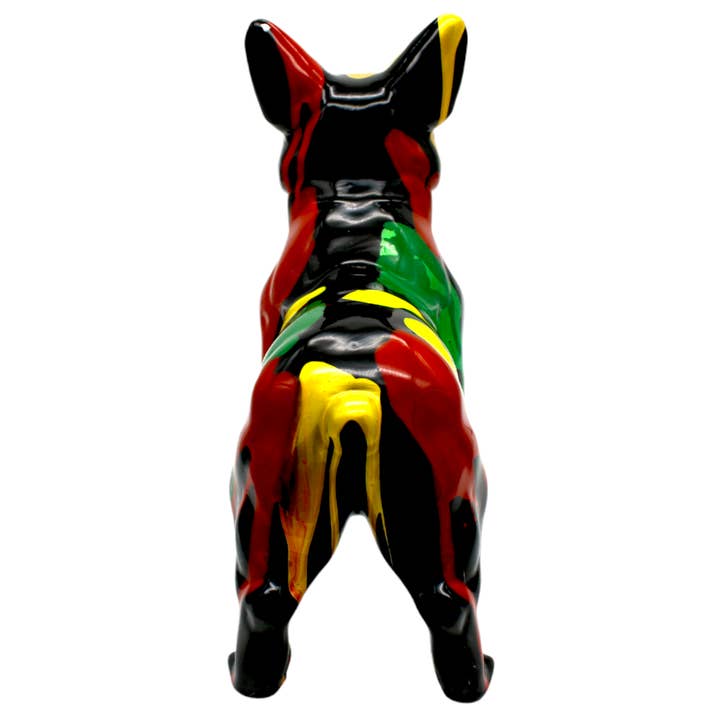 Interior Illusions Plus - Wholesale Sculpture - Gold Drip Expressionist Standing Dog Sculpture - 12" long
