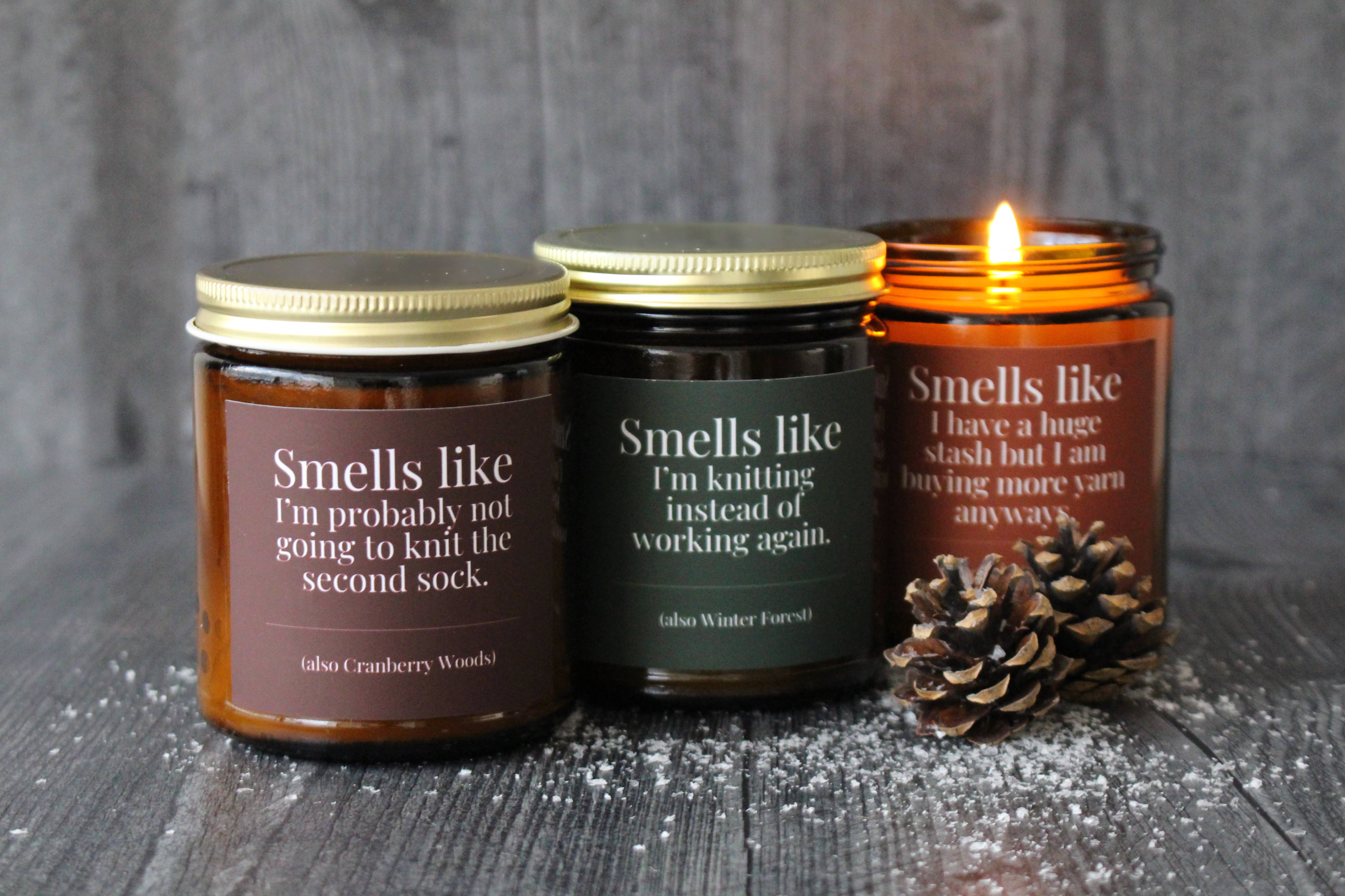 NNK Press - Vente Bougie en bocal - Bougies en cire de coco et soja coulées à la main pour tricoteurs15