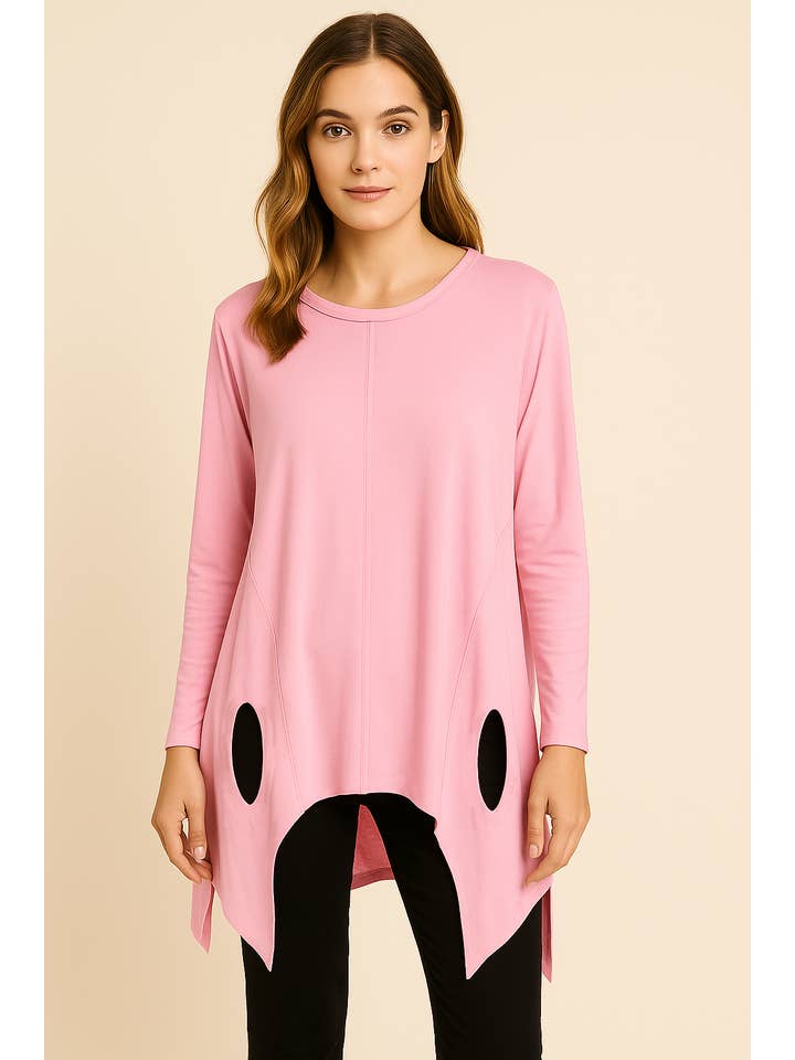 Lucy Sparks - Wholesale Tunic - Women's - Stretchy Cotton Plus Size Friendly Top With Slashing Design7