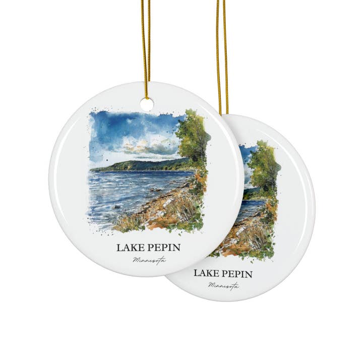 Premium Travel Art - Wholesale Ornament - Lake Pepin Ornament | Ceramic | Matte Finish1
