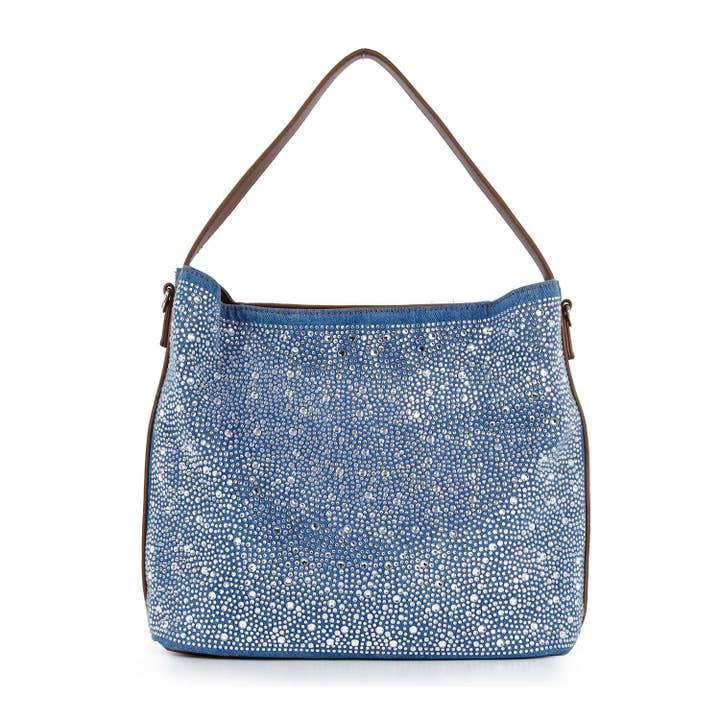 Handbag Express - Wholesale Shoulder Bag - Women's - Rhinestone Denim Fashion Hobo