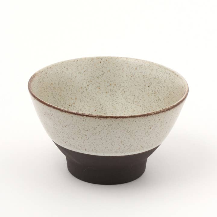 LAKOLE - Wholesale Bowl - Mino Ware Black Soil Rice Bowl Classic White