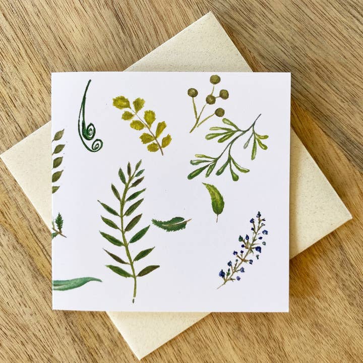 Carte Fougère sur fond blanc pour la vente par Nanner Designs