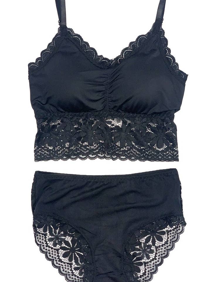 Assorted Bralette & Satin Lace & Panty Set/T23005 for wholesale on Faire8