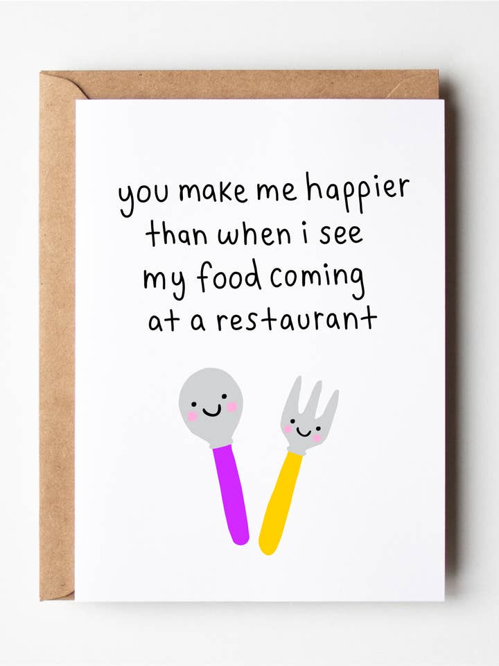 Happier than when I see my food coming at a restaurant for wholesale by Friends of Henry Paper Co