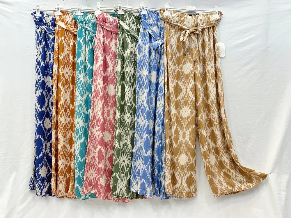 Mimi & Gogo - Wholesale Pants - Women's - Tie-dye effect printed pants @1105_PaIlmprime2