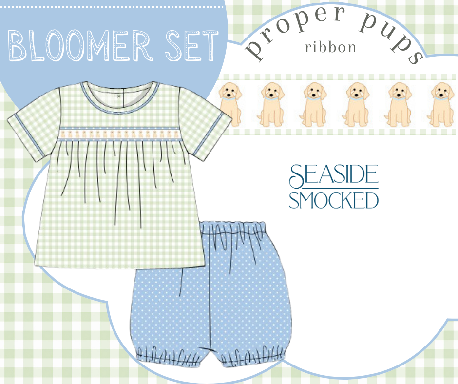 The Seaside Proper Children’s Company - Wholesale Clothing Set - Baby - Proper Pups Boys Bloomer Set - Woven3