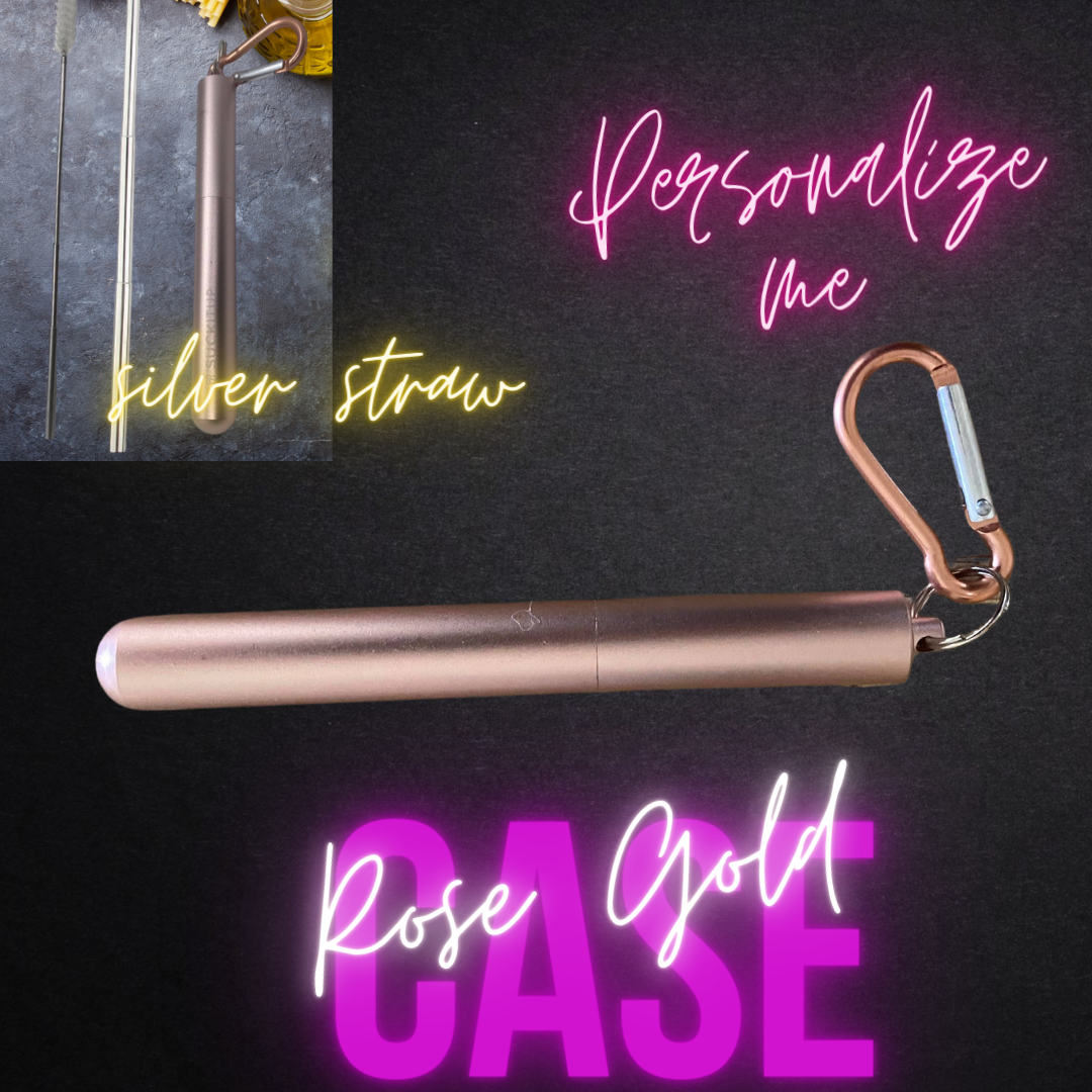 Suck It Up Straws - Vente Paille - Pailles métalliques télescopiques avec étui pour porte-clés et brosse de nettoyage79