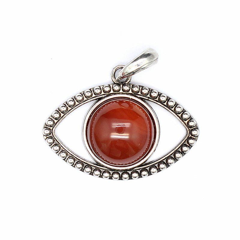 Mio Queena - Wholesale Individual Charm/Pendant - Vintage Natural Stone Evil Eye Charms (Single Pendant) - CS8