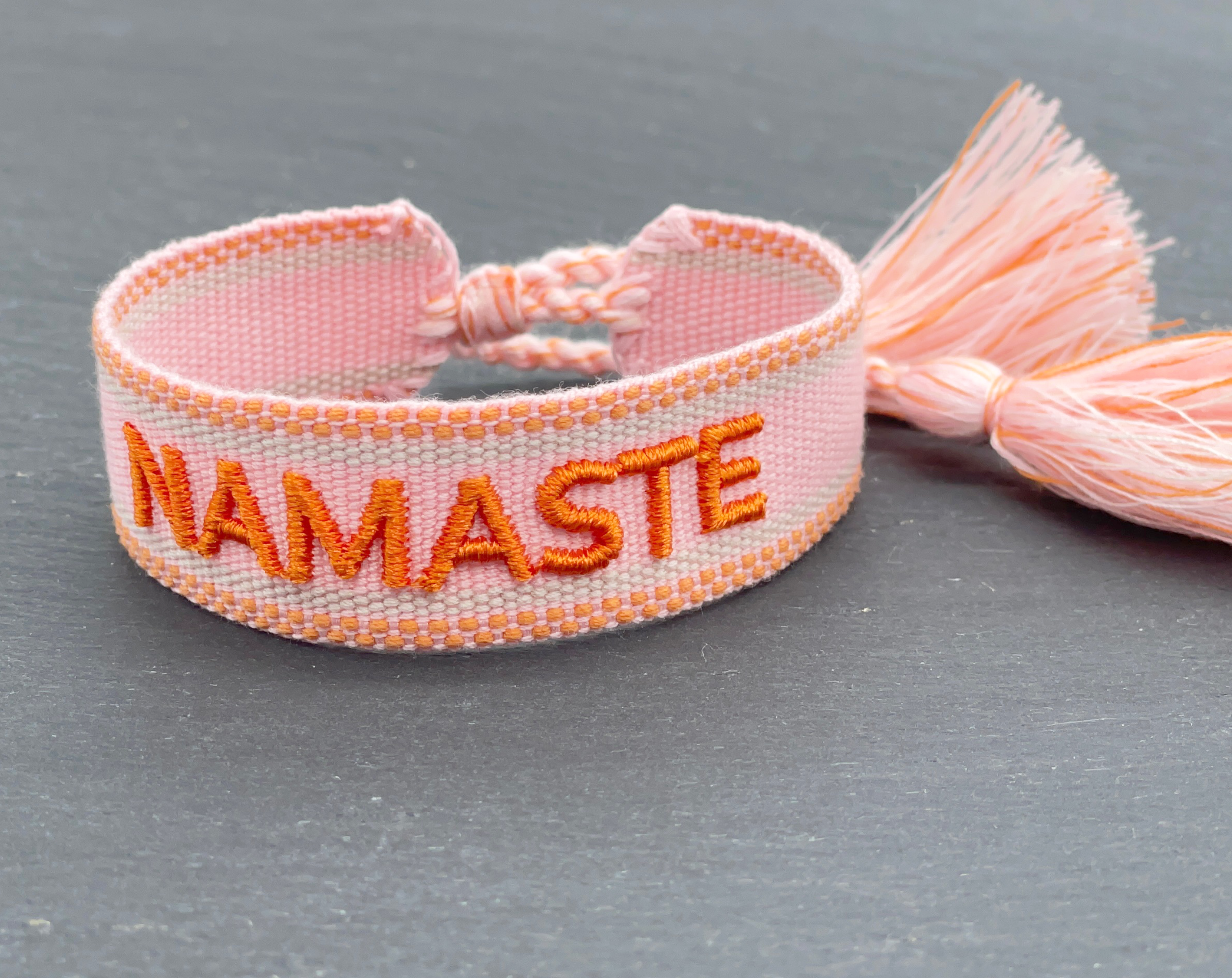 Parsley & Pepper - Wholesale Woven/Braided Bracelet - NAMASTE statement bracelet woven, embroidered5