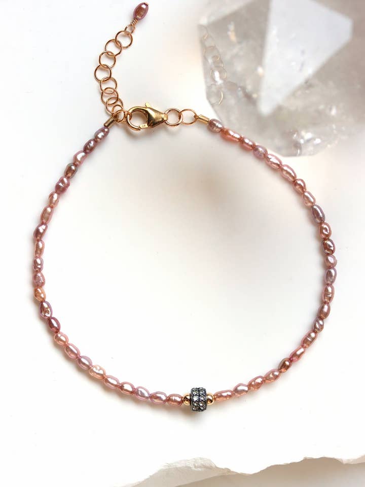 Blush Pearl Visca Bracelet for wholesale by Mickey Lynn