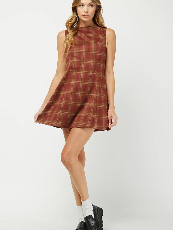 1984ND PLAID MINI DRESS for wholesale by Needii