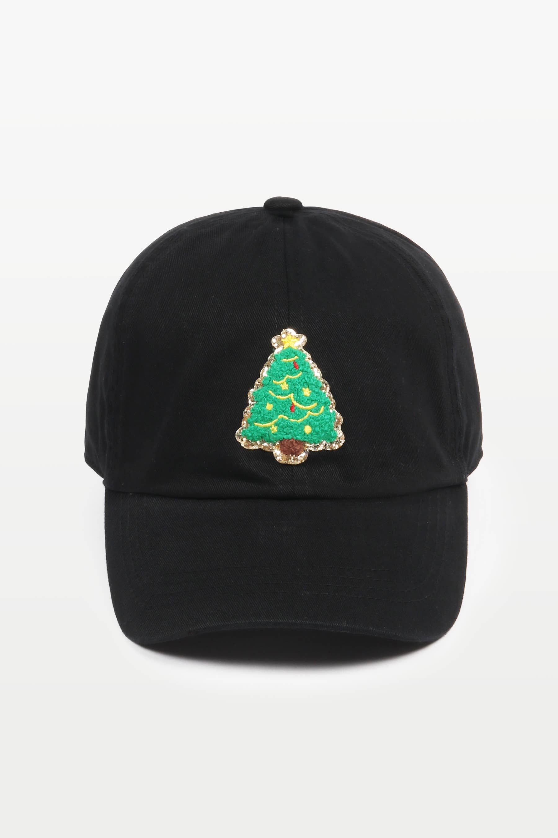 David And Young - Wholesale Baseball Cap - Unisex - CHRISTMAS TREE Chenille Gold Glitter Patch Baseball Caps1
