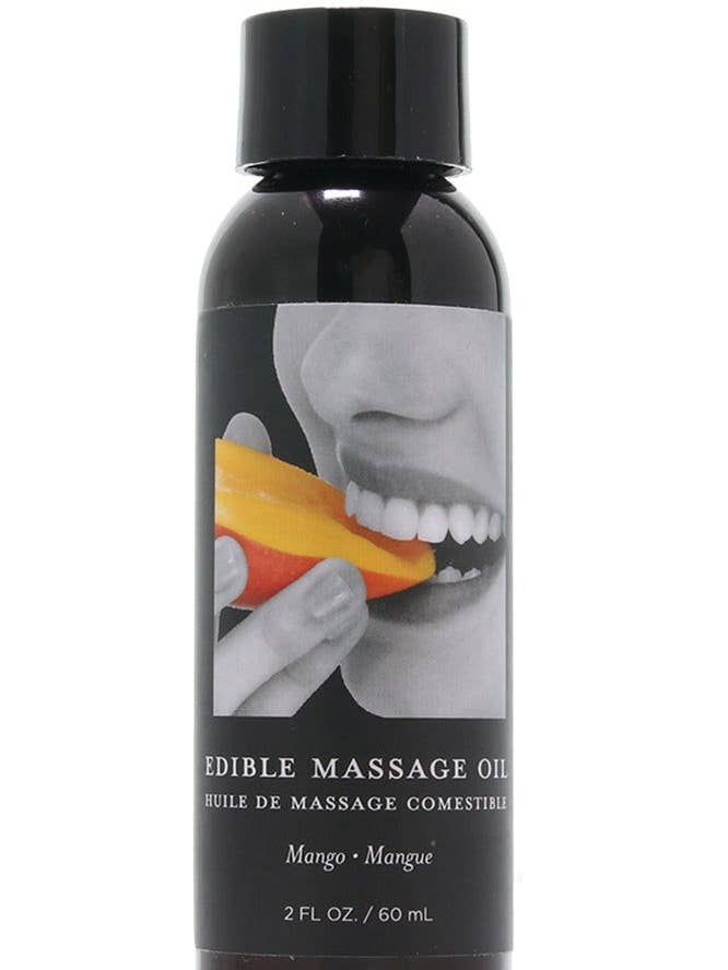 Eetbare massageolie voor het aardse lichaam 2 oz/60 ml in mango EB-024691 voor wholesale door Lingerie Mart
