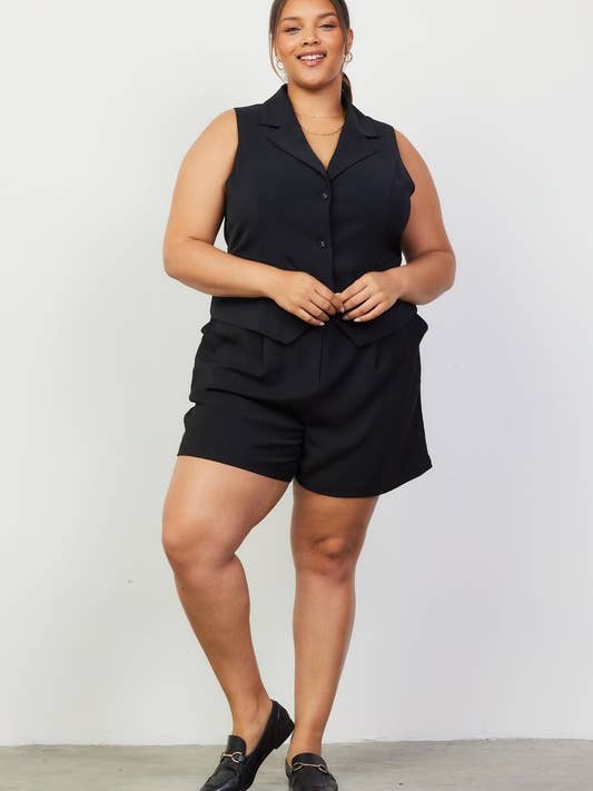 Plus Size Shorts met Elastische Achterkant voor wholesale door SKIES ARE BLUE