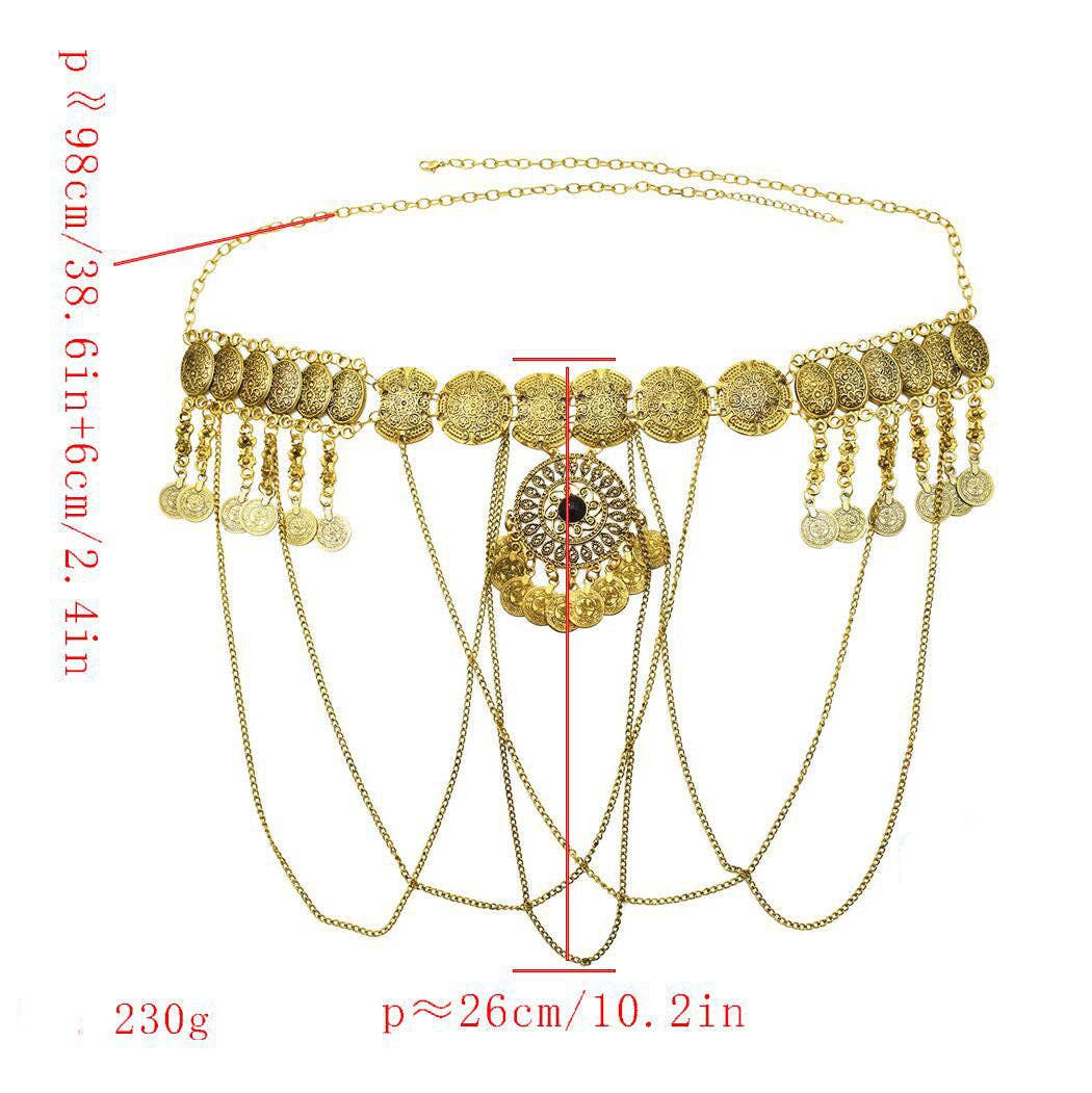 Ole - Wholesale Belt - Women's - Coins Tassel Waist Chains WA00443