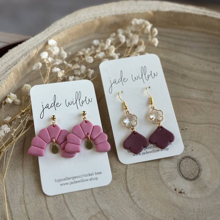 jade willow - Wholesale Dangle Earrings - Dangle Clay Earrings | pink variety pack | assorted styles3