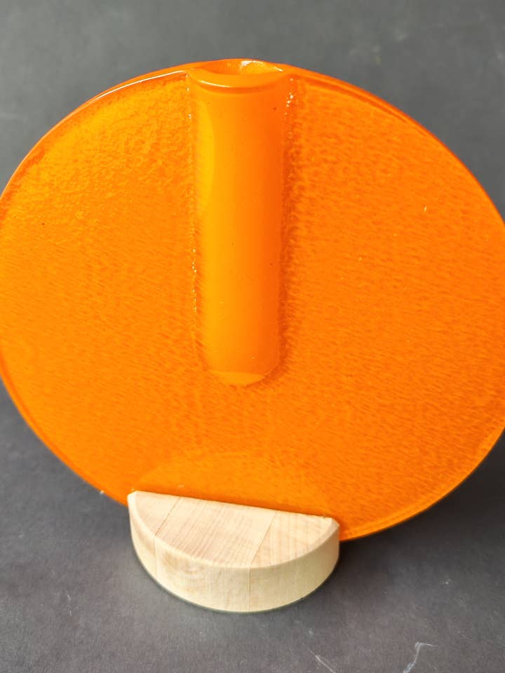 Rund vase i orange farve 13 cm for engroshandel hos CARNEOL GLASS