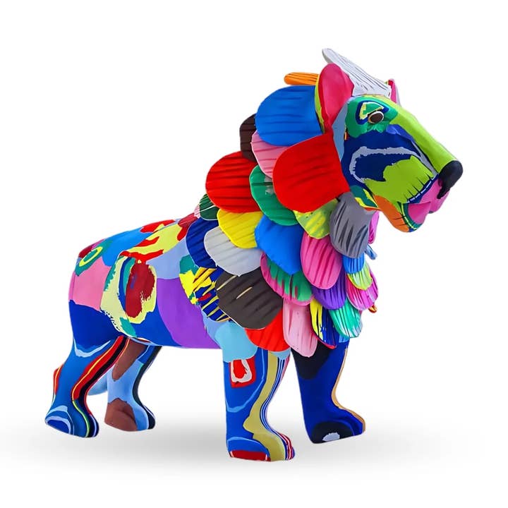 Recycled Lion Flip Flop Sculpture for wholesale by Ocean Sole