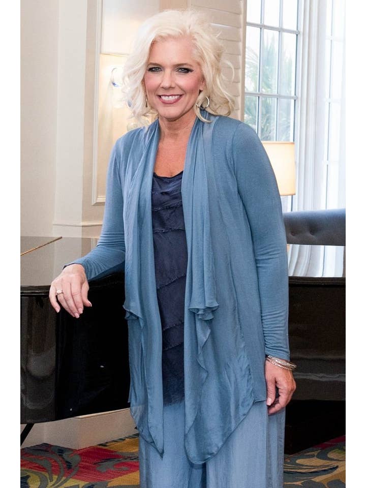 TINA Stephens Italy/Tees By Tina – wholesale Kofta - Dam – Carla Open Cardi w/Silk Trim (CLS201)9