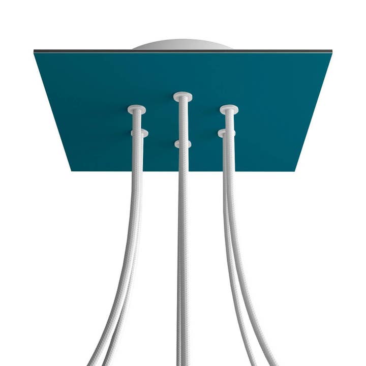 Rosace Rose-One carrée, 200 mm avec 6 trous et 4 trous latéraux. pour la vente par LIGHTINUP S.R.L.