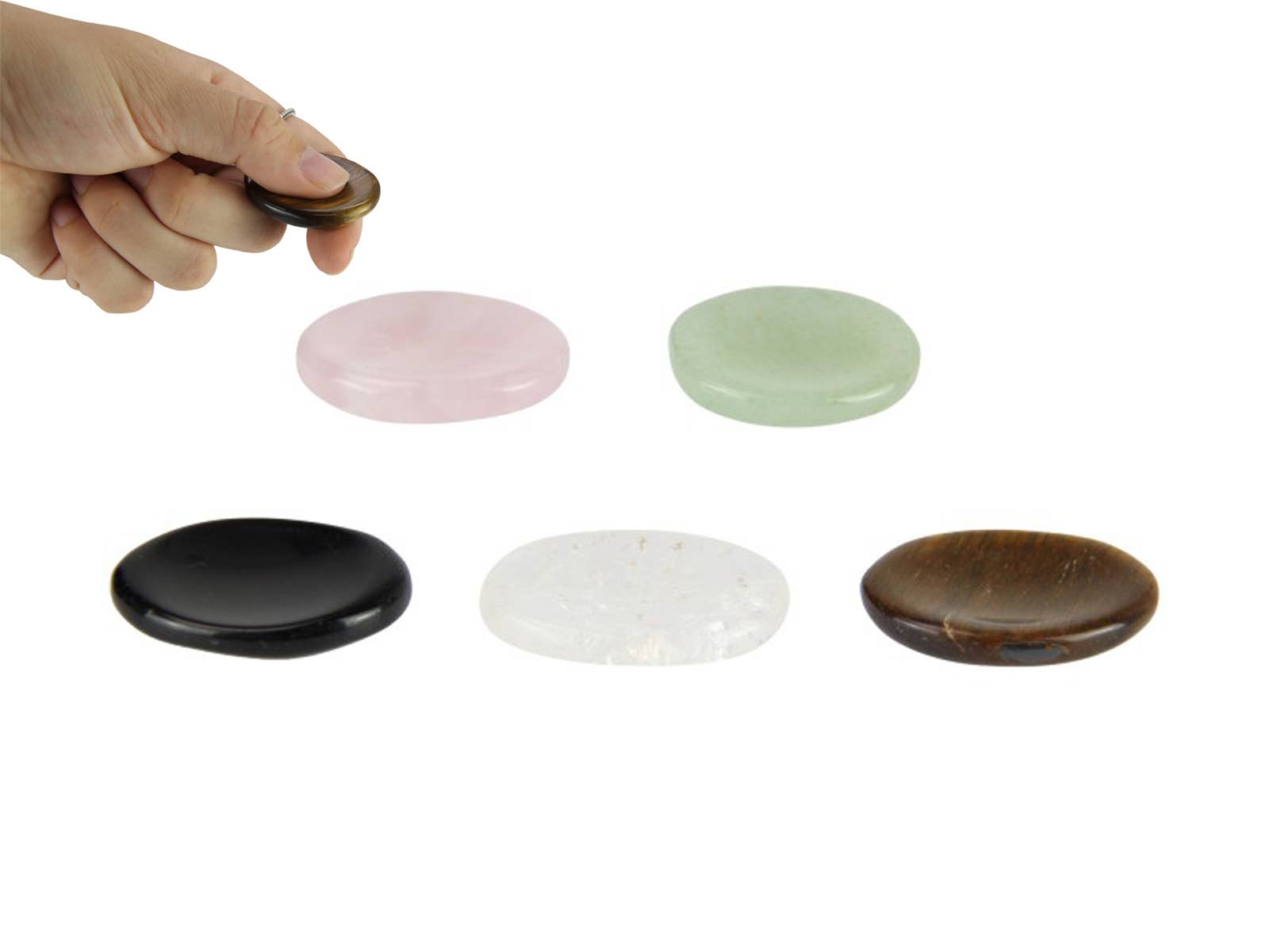 Cubby House by Malmar - Wholesale Spiritual stone/crystal - 35mm Thumb Worry Stones - Assorted Gemstones with Display0