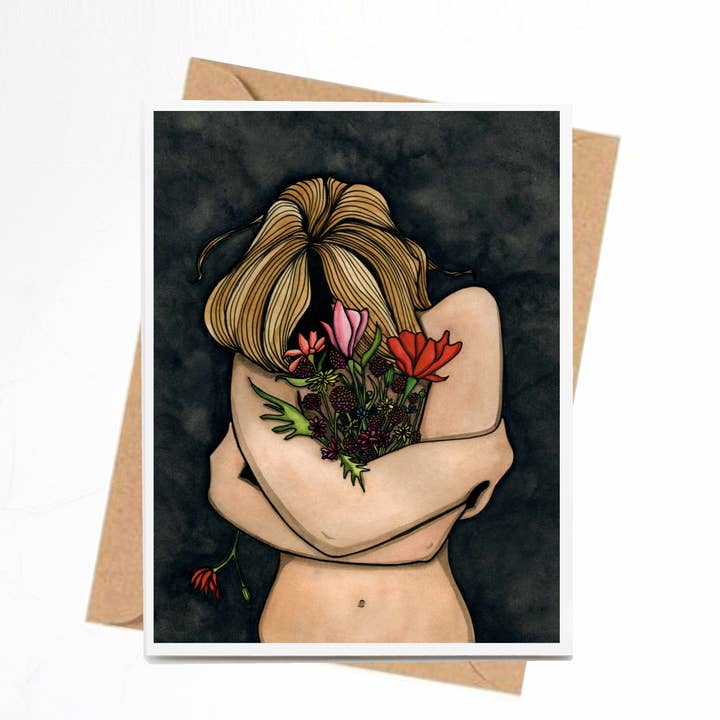 „In Darkness Bloom” handgemaakte notecard voor wholesale door PinkPolish Design