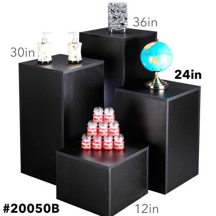 Specialty Store Services - Wholesale Retailer Display Stand/Case - 24 in High Black Laminate Display Pedestal