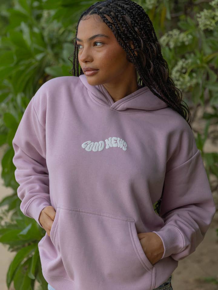 Good News Pink Unisex Hoodie for wholesale by Elevated Faith