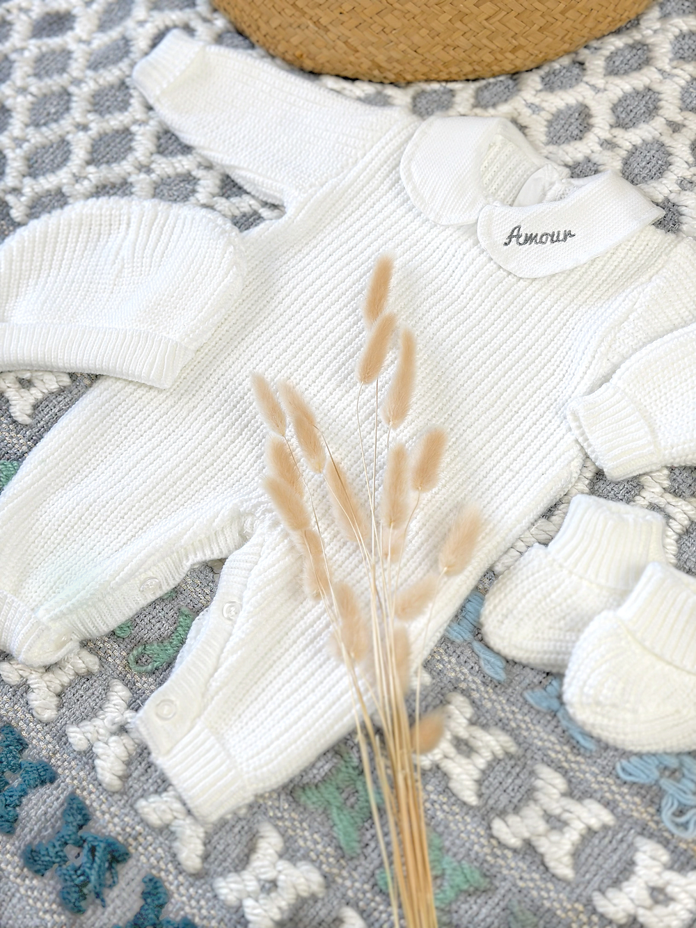 Maison Pioline - Vendita all'ingrosso Completino - Neonati - Set Layette neonato bianco 3 pezzi1