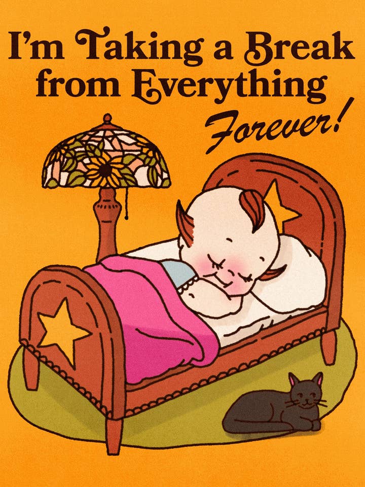 Taking a Break Print for wholesale by Delicate Type