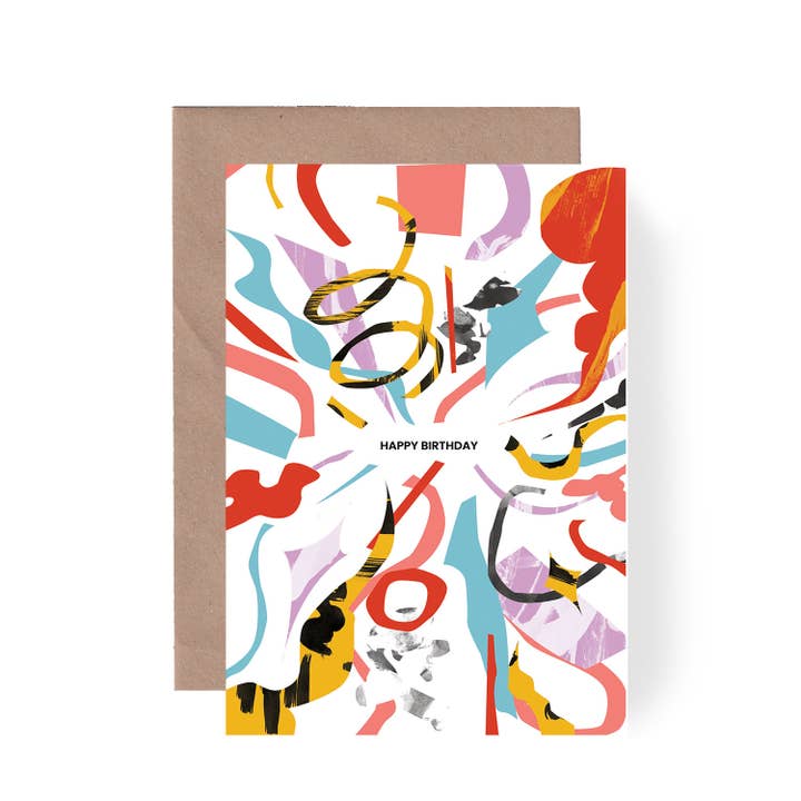 Carte d'anniversaire blanche de célébration pour la vente par Tomekah George