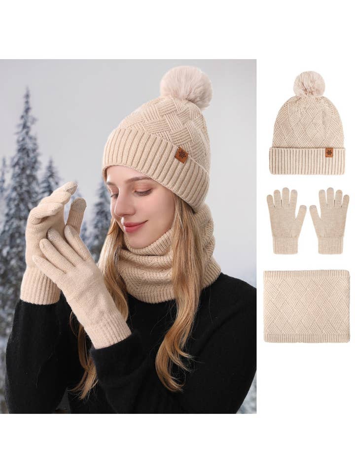 Haila - Women's Winter Knit Beanie Scarf Gloves Set for wholesale by Funkyrel® Atzbranding Limited