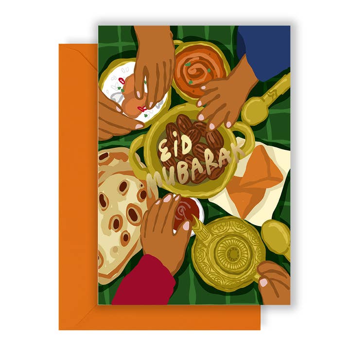 Eid Celebration Feast Greeting Card for wholesale by The Playful Indian