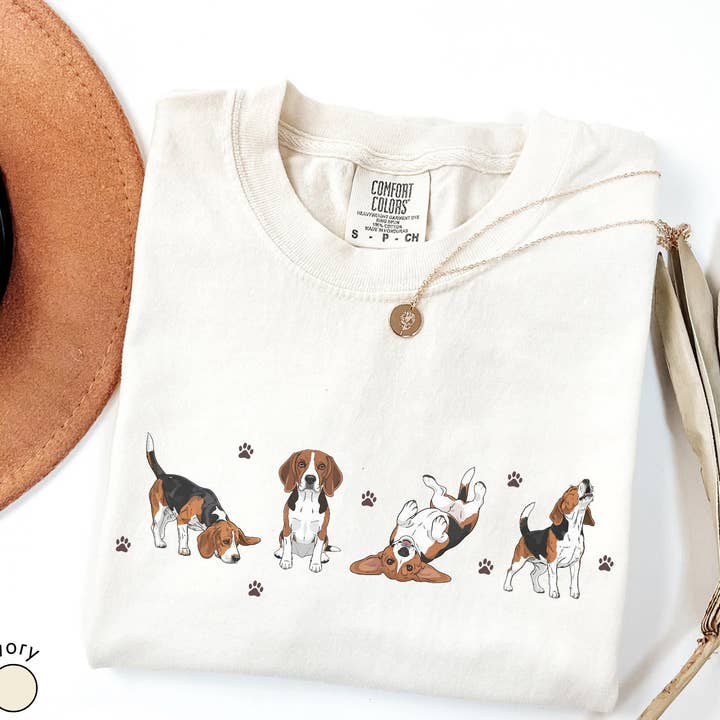 Glaime - Wholesale T-Shirt (Graphic) - Women's - Comfort Colors Beagle Shirt, Happy Smiling Puppy Sweatshirt0