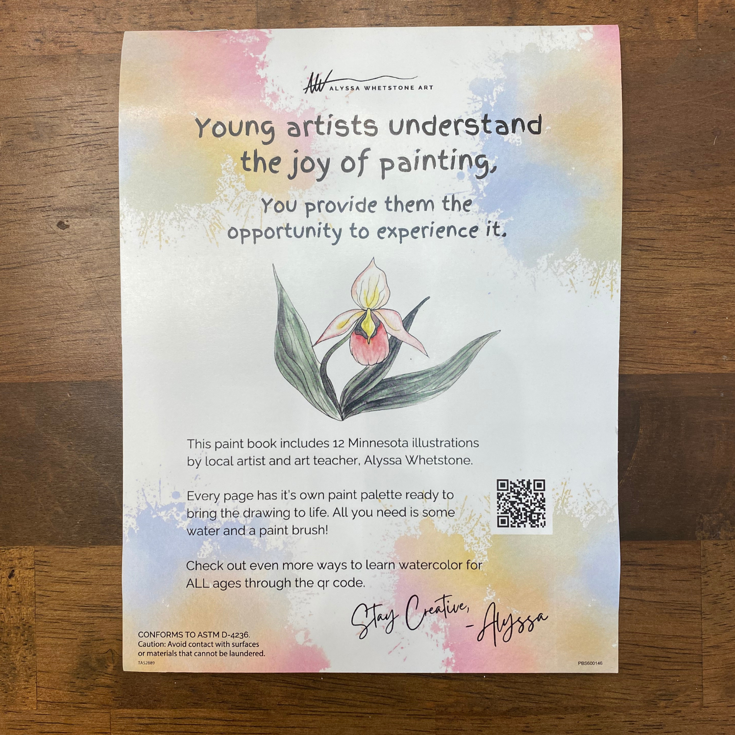 Alyssa Whetstone Art - Wholesale Coloring & Activity Book - Kids & Baby - I Can Paint Minnesota - Kids Painting Book5