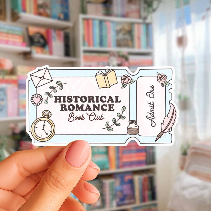Historical Romance Book Club Sticker for wholesale by Indie Heart Studio