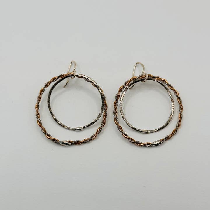 Double Circle Earrings for wholesale by Middle Sister Designs